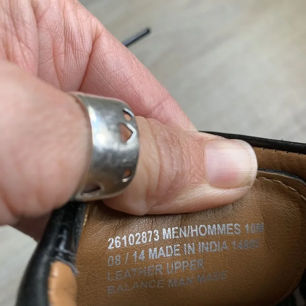 Clarks Collection Mens Dress Comfort Shoes Sz 10 Black Leather Bicycle Toe Lace